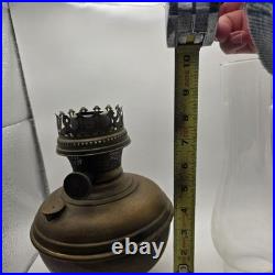 Vintage SR&Co Bright As Day Aladdin Brass Kerosene Lamp With Glass Chute