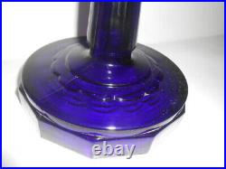 Vintage Scalloped Foot Tall Cobalt Blue Aladdin Lincoln Drape Lamp B76