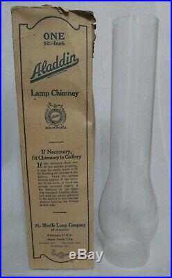 Vintage Scarce 1908 12 1/2 Early Aladdin Oil Kerosene Lamp Chimney With Box LOOK