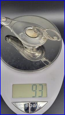 Vintage Solid Sterling Silver Aladdin Oil Lamp, 93 grams
