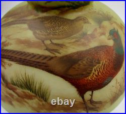 Vintage Student Lamp Shade Exquisite Hand Painted Signed Pheasant Motif for 10