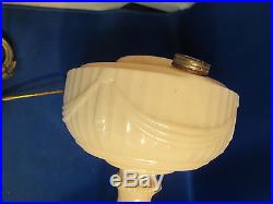Vintage UNUSED ALADDIN TALL ALACITE LAMP Lincoln Drape Pattern SLANTED FILL HOLE