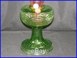 Vintage Washington Drape Aladdin Green Glass Oil Lamp Nu-Type Model B Burner