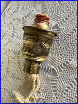 Vintage Washington Drape Clear Crystal Aladdin B53 GLOWS Font Burner & Chimney