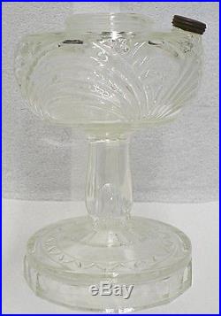 Vintage Washington Drape Clear Glass Aladdin Kerosene Lamp Base 12 Sided Base 39