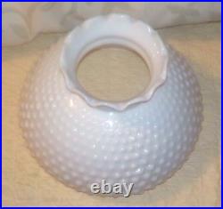 Vintage White Hobnail Milk Glass Lamp Shade Light Kerosene 10 Aladdin