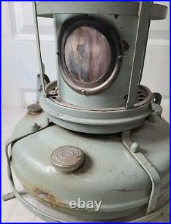 Vintage aladdin kerosene heater, blue flame lamp lantern antique
