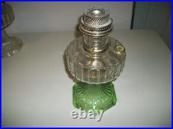 Vintage aladdin oil lamps clear foot Corinthian