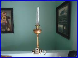 Vintage antique aladdin oil kerosene lamp gold on stand original shade model 12