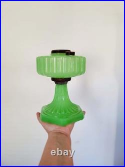 Vintage c. 1935 Aladdin Model B-111 Jadeite Apple Green Corinthian Oil Lamp