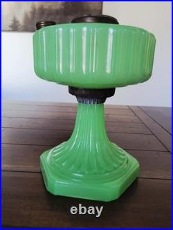 Vintage c. 1935 Aladdin Model B-111 Jadeite Apple Green Corinthian Oil Lamp
