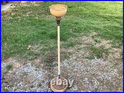 Vintage cast iron Aladdin pole stand lamp model 13 kerosene oil lamp with globe