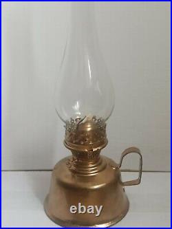 Vintage working kerosene lamp, decorative glass oil lamp, old petroleum lantern