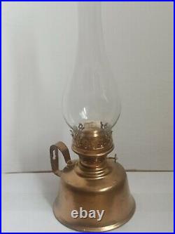Vintage working kerosene lamp, decorative glass oil lamp, old petroleum lantern