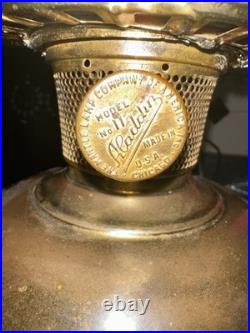 Vntage Aladdin Brass Lamp Converted Electric Cranberry Glass Shade 16 Beautiful