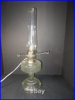 Vtg 1930's Aladdin #104 Clear Colonial Oil Lamp withElectric Burner & 10 Tripod Vtg 1930's Aladdin #104 Clear Colonial Oil Lamp withElectric Burner & 10 Tripod