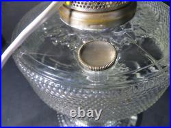 Vtg 1930's Aladdin #104 Clear Colonial Oil Lamp withElectric Burner & 10 Tripod