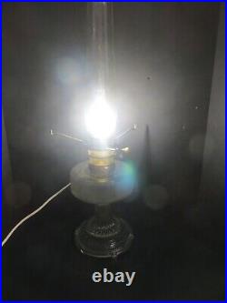 Vtg 1930's Aladdin #104 Clear Colonial Oil Lamp withElectric Burner & 10 Tripod