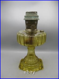 Vtg 1930's Aladdin Amber Glass Cathedral Oil Lamp withModel B Burner