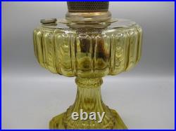 Vtg 1930's Aladdin Amber Glass Cathedral Oil Lamp withModel B Burner