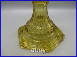 Vtg 1930's Aladdin Amber Glass Cathedral Oil Lamp withModel B Burner