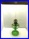 Vtg 1939 Aladdin Green Uranium Glass Bell Stem Washington Drape Oil Lamp B Burnr