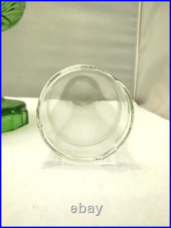 Vtg 1939 Aladdin Green Uranium Glass Bell Stem Washington Drape Oil Lamp B Burnr