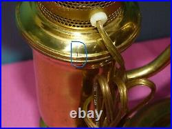 Vtg 1983 Aladdin Brass 75th Anniversary Student Lamp Milk Glass Shade Electric