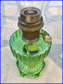 Vtg 35 Corinthian Green Glass Aladdin Nu Type Model B Kerosene Oil Mantle Lamp