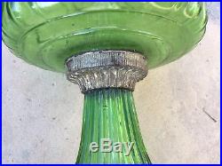 Vtg 35 Corinthian Green Glass Aladdin Nu Type Model B Kerosene Oil Mantle Lamp