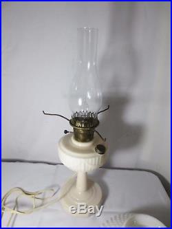 Vtg 40's Alacite Lincoln Drape Aladdin Electric Kerosene style Lamp Hob Nail sha