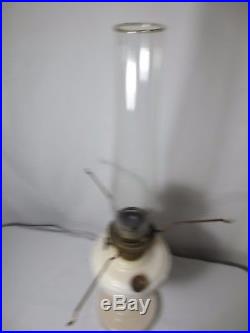 Vtg 40's Alacite Lincoln Drape Aladdin Kerosene Lamp Lock Fitter Chimney Model B