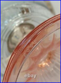 Vtg ALADDIN LAMP Clear Crystal over Rose Pink LINCOLN DRAPE Painted SHADE NIB