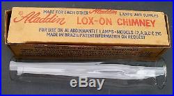 Vtg ALADDIN (NOS) 12 MANTLE LAMP LOX-ON GLASS CHIMNEY SHADE IN BOX 12A, B, C 21C