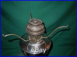 Vtg ALADDIN Oil LAMP Model 12 1928-1935 with Original Milk Shade+NOS Wick & Mantle