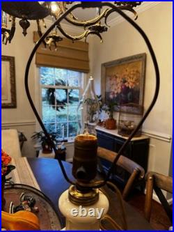 Vtg Aladdin Alacite Chartreuse & Cream Lily of the Valley Table Lamp REWIRED