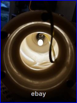 Vtg Aladdin Alacite Chartreuse & Cream Lily of the Valley Table Lamp REWIRED