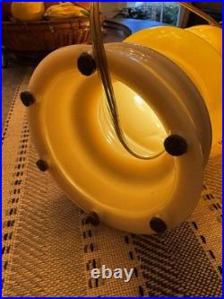 Vtg Aladdin Alacite Chartreuse & Cream Lily of the Valley Table Lamp REWIRED