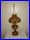 Vtg Aladdin Amber Oil Lamp Washington Drape Quilted Shade 1941 All Orig FINEST