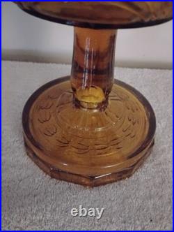 Vtg Aladdin Amber Oil Lamp Washington Drape Quilted Shade 1941 All Orig FINEST