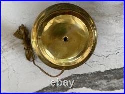 Vtg Aladdin Brass Kerosene Lamp Electrified with Clear Glass Chimney