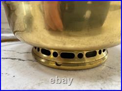 Vtg Aladdin Brass Kerosene Lamp Electrified with Clear Glass Chimney