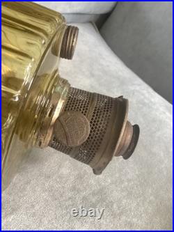 Vtg Aladdin CORINTHIAN AMBER CRYSTAL Oil Lamp WithNu Type Model B Burner