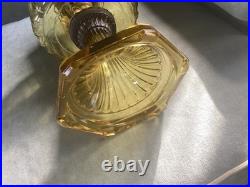 Vtg Aladdin CORINTHIAN AMBER CRYSTAL Oil Lamp WithNu Type Model B Burner
