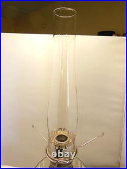 Vtg Aladdin Clear Over Gorgeous Amber Corinthian Oil Lamp Chimney Shade C Burner