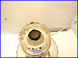 Vtg Aladdin Clear Over Gorgeous Amber Corinthian Oil Lamp Chimney Shade C Burner