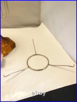 Vtg Aladdin Clear Over Gorgeous Amber Corinthian Oil Lamp Chimney Shade C Burner