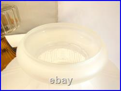 Vtg Aladdin Clear Over Gorgeous Amber Corinthian Oil Lamp Chimney Shade C Burner