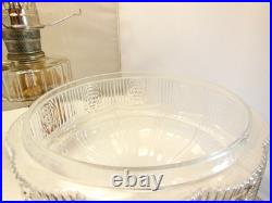 Vtg Aladdin Clear Over Gorgeous Amber Corinthian Oil Lamp Chimney Shade C Burner