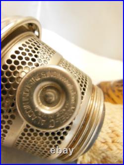 Vtg Aladdin Clear Over Gorgeous Amber Corinthian Oil Lamp Chimney Shade C Burner